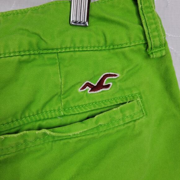 VTG‎ Hollister Shorts Mens 28 Lime Green Button Fly Flat Front 7" Inseam - Picture 4 of 4
